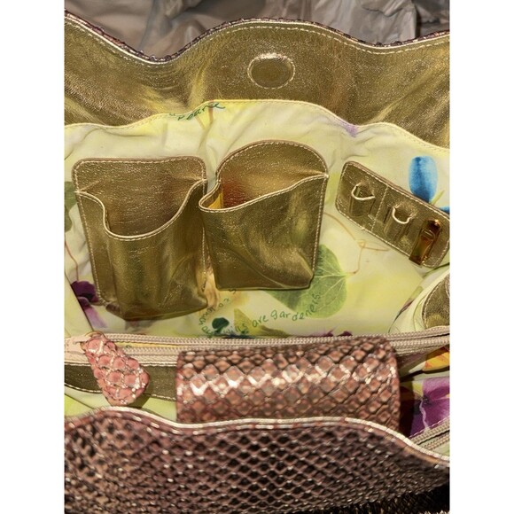 Vintage Fatto A Mano Carlos Falchi Bronze Snakeskin Hobo Bag EUC - Picture 7 of 15